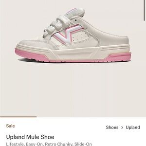 Women White and Pink Mule Shoes